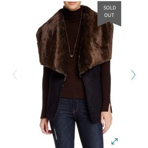 Fur Lined Faux Suede Vest - NEW